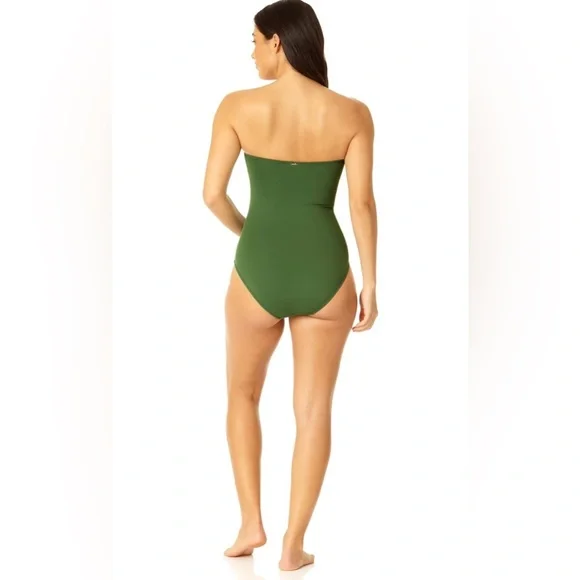 NWT Anne Cole Standard Twist Front Shirred One Piece Swimsuit Size 8 - Picture 3 of 7